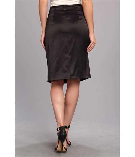 Adrianna Papell Stretch Satin Pencil Skirt Black Shipped Free At Zappos
