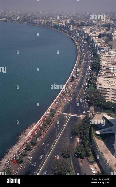 Aerial View Of Marine Drive Mumbai Maharashtra India Stock Photo Alamy