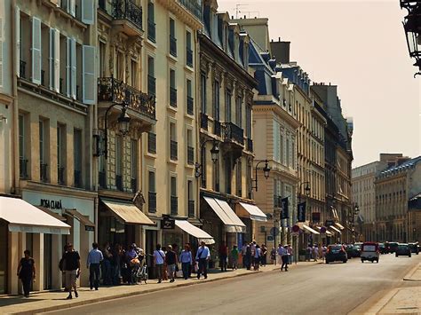 Faubourg Saint Honoré Street In 8th Arrondissement Of Paris France
