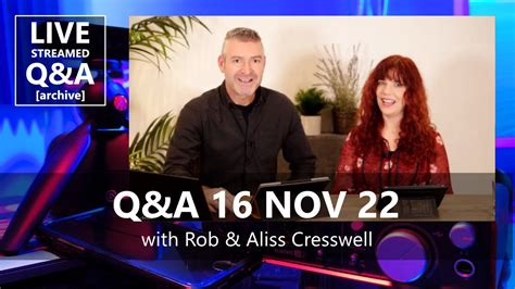 Qanda 16 Nov 2022 With Rob And Aliss Spirit Lifestyle With Rob And Aliss