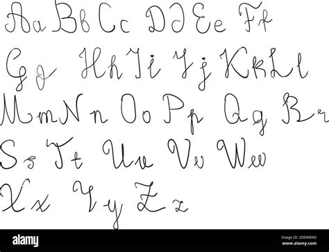 Fuente Vectorial Manuscrita Para Letras Letras Minúsculas Y Mayúsculas