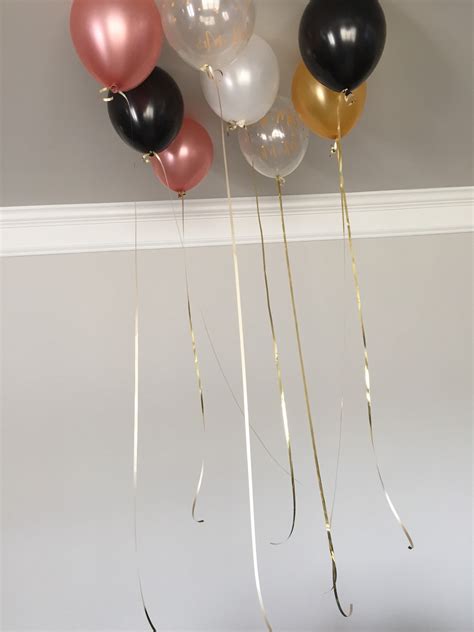 Rose Gold Balloon Bouquet Rose Gold And Black Balloons Rose Gold