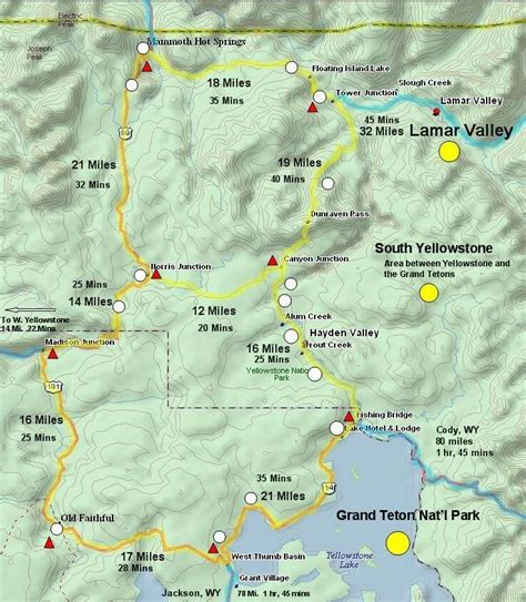 Yelliwstone Drive Times Map National Park Vacation Yellowstone Map