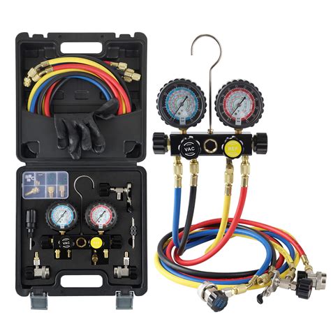 Buy Lichamp HVAC Gauges with Hoses, AC Manifold Gauge Set R134A R410A