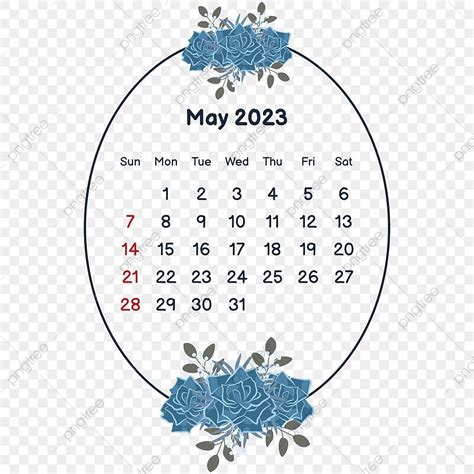 Calendar May 2023 Vector Png Images 2023 May Calendar With Flower