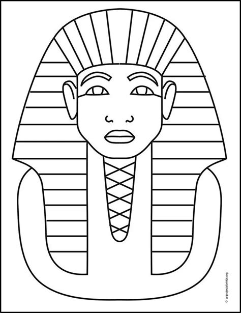 Easy How To Draw King Tut Tutorial And King Tut Coloring Page King