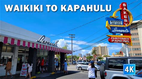 Kapahulu Drive From Waikiki Honolulu Oahu Usa 🌴 Hawaii 4k Driving