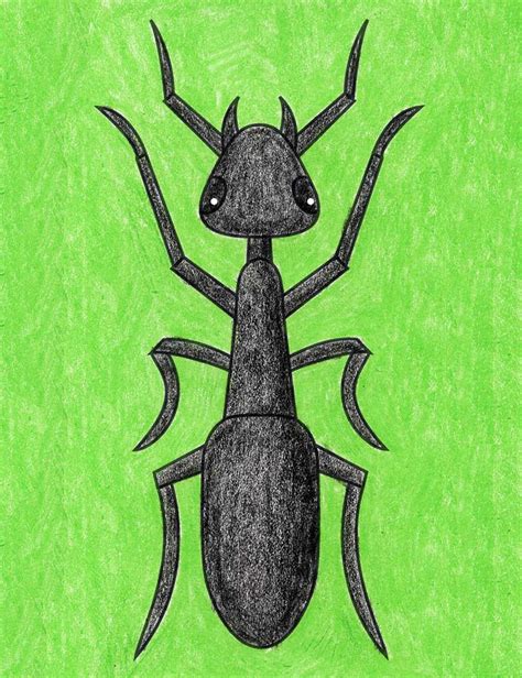 Easy How To Draw An Ant Tutorial And Ant Coloring Page Art Projects