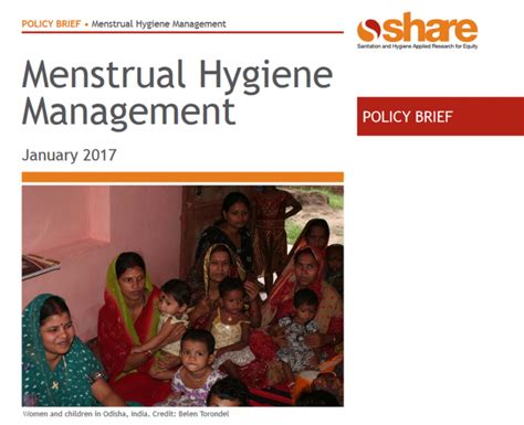menstrual hygiene management policy brief resources susana