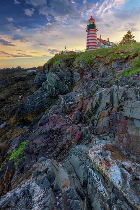 Summer Sunset At West Quoddy Head Lighthouse Photograph By Kristen