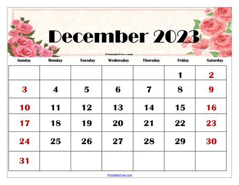 December 2023 Calendar Printable Pdf With Holidays Templates