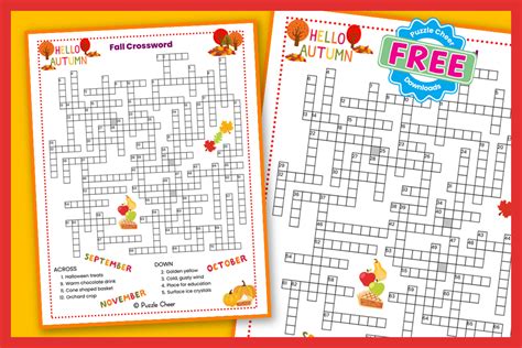 Fall Crossword Puzzle Puzzle Cheer