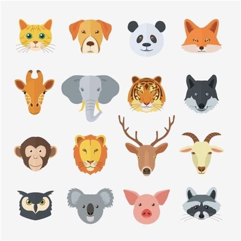 Lion King Vector Design Images Set Of Animal Faces Lion King Zoo
