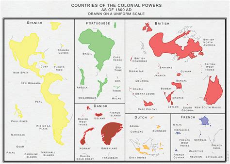 Major Colonial Empires Drawn To Scale 1800 Maps On The Web