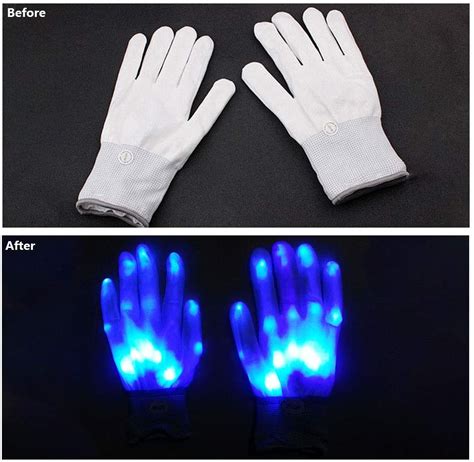 Rock Skeleton Hand Gloves Led Finger Light Gloves Light Up Flashing