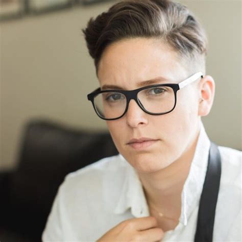 Hair Styleand Tie Draping Just Over A White Shirt Queer Haircut Androgynous Haircut Androgynous
