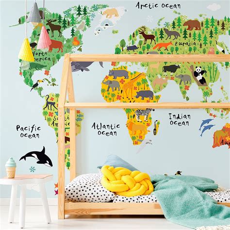 World Map No 12 Wall Mural Print 41 Orchard