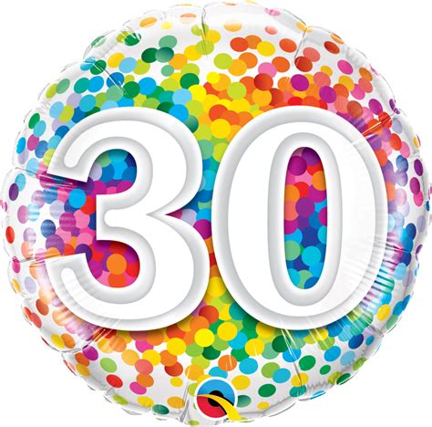 Download Rainbow Confetti 30th Birthday Balloon Ballon Anniversaire