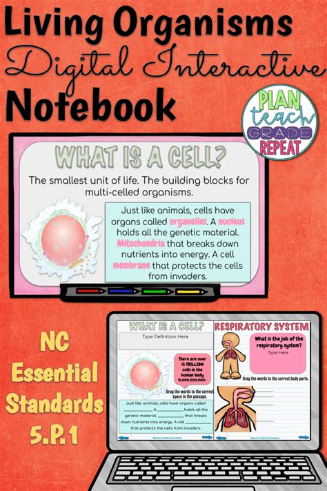 5th Grade Living Organisms Digital Interactive Notebook Nc Science 5