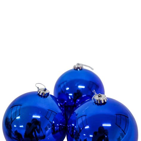 150mm Christmas Baubles Blue 3 Balls Gloss Amazing Christmas