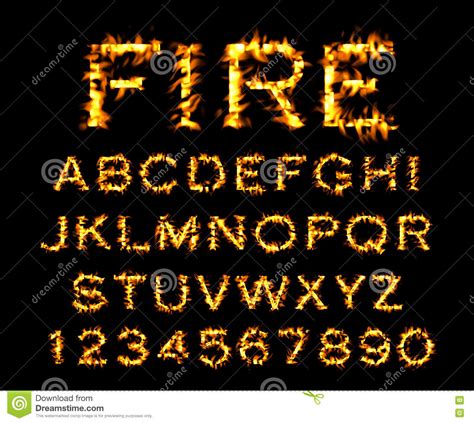 The included fonts are derived from the gnu freefont project. Fire Font Collection, Alphabet Of Flame. Stock ...