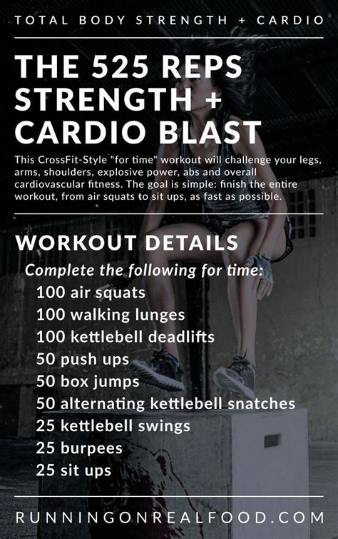 Total Body Strength And Cardio Workout Crossfit Workouts