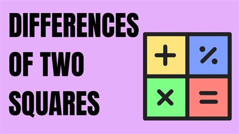 Differences Of Two Squares Maths Lesson Youtube