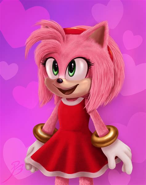 Artstation Amy Rose Sonic Movie Version Fan Concept