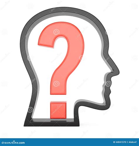 Human Head Profile With Question Mark Royalty Free Stock Image