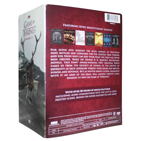 Season 7 (dvd box set) 4.8 out of 5 stars 153. Game of Thrones: The Complete Seasons 1-7 Box Set (DVD, 2019) New FREE Shipping! - DVD, HD DVD ...