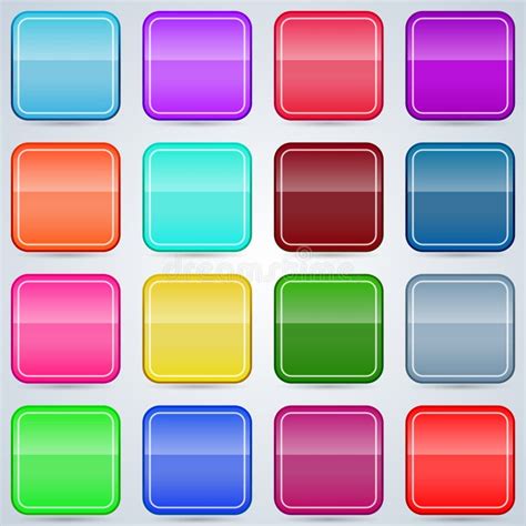 Colorful Buttons Vector Set Stock Vector Illustration Of Cyan Arts