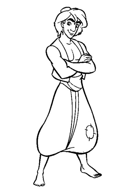 Aladdin - Aladdin (and Jasmine) Kids Coloring Pages