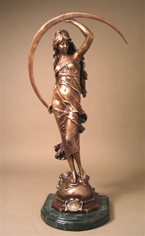 Beautiful Lady Aurore Art Nouveau Bronze Sculpture