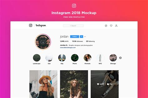 Free Instagram Web Profile Template ~ Creativetacos