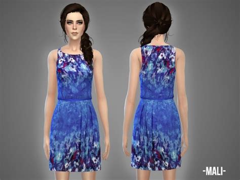 The Sims Resource Blues Dress Set By April • Sims 4 Downloads