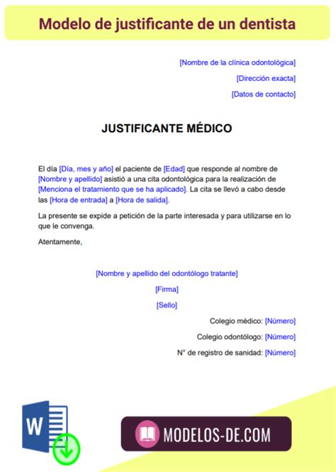 Ejemplo De Justificante Medico