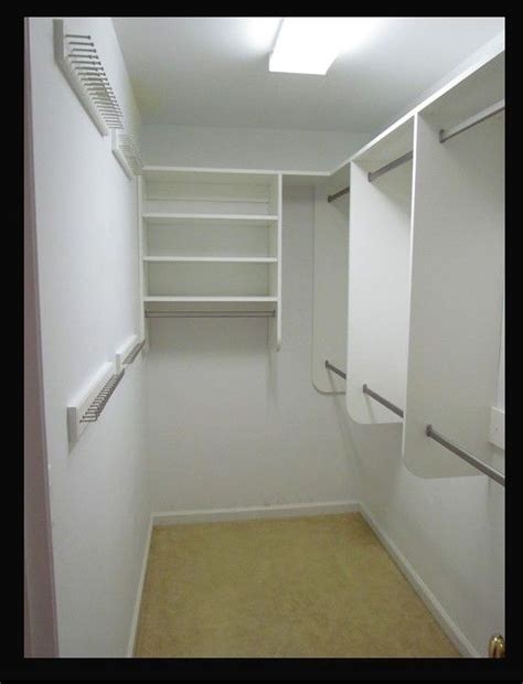 Designing your dream bedroom can be taxing at times. Narrow walk in closet idea...take out the middle bar ...