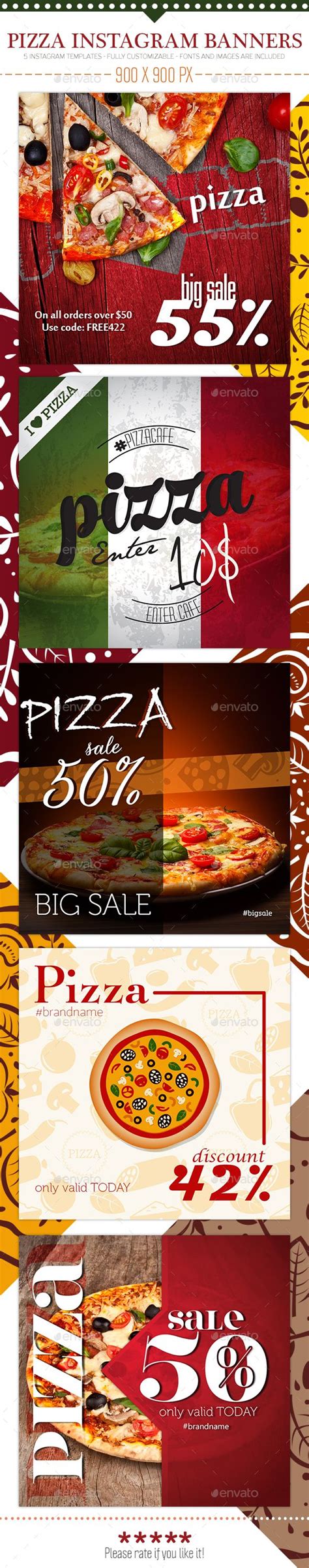 Pizza Instagram Promotional Templates Healthy Instagram Instagram