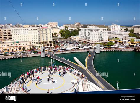 Cruise Ship Approaching Port Of San Juan Puerto Rico Stock Photo