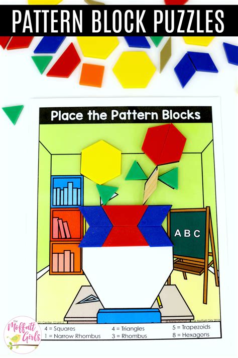 Here are 20+ ideas, activities and free printables for pattern blocks. Pattern Block Puzzles with pieces 2B