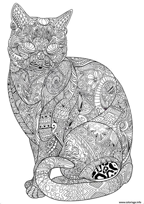 Coloriage Chat Adulte Difficile Antistress Animaux