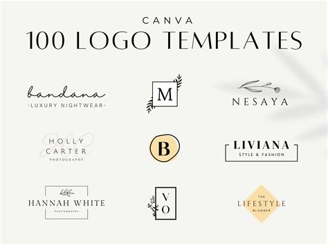 Paper And Party Supplies Feminine Logo Bundle For Canva Editable Logo