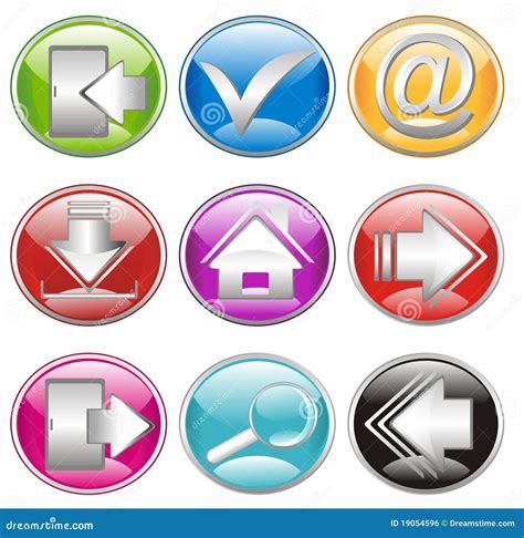 Round Web Icons Buttons Stock Illustration Illustration Of Modern