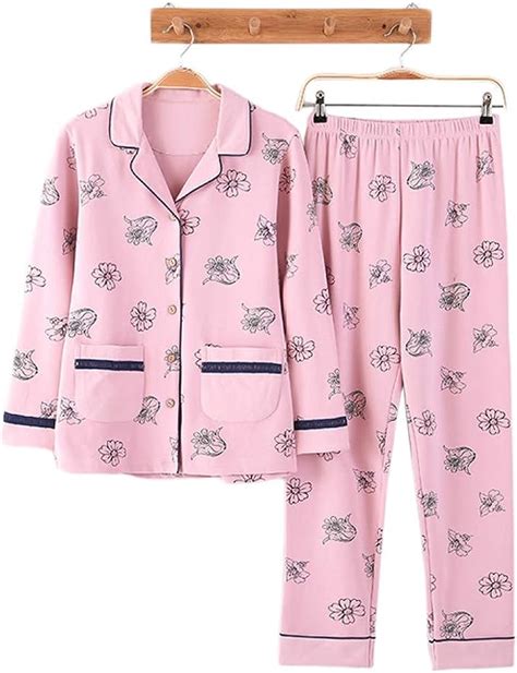 Conjunto De Pijama De Mujer De Manga Larga Con Estampado De Algodón Conjunto De Pijamas De