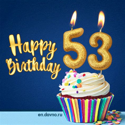 Happy Birthday 53 Years Old Animated Card Download On Davno