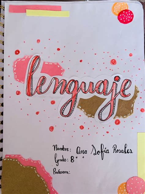 Carátula Lenguaje Tumblr Notas De La Escuela Cuadernos Creativos