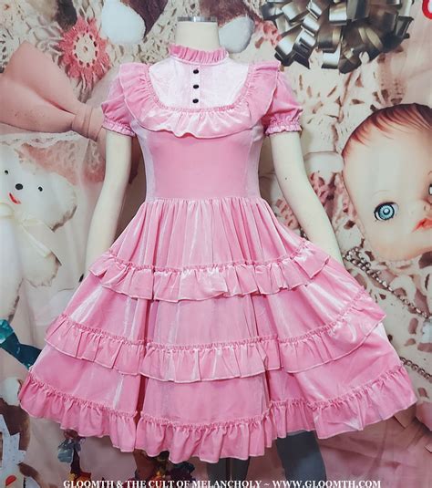 Gloomth Cupid Pastel Pink Velvet Gothic Lolita Dress Sizes S Etsy