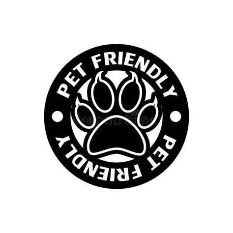 Pet Animal Friendly Sign Icon Isolated On White Background Stock Vector