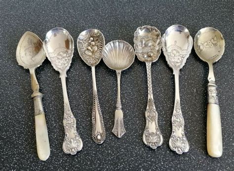Vintage Silver Plated Sugar Jam Spoons Antique Price Guide Details Page