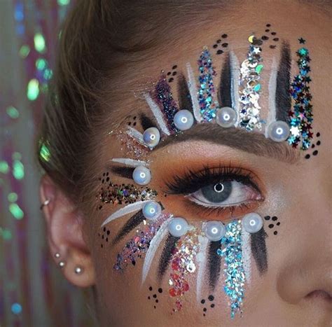 Pin By Paige Chou On Raver Chic Rave Makeup Carnival Makeup